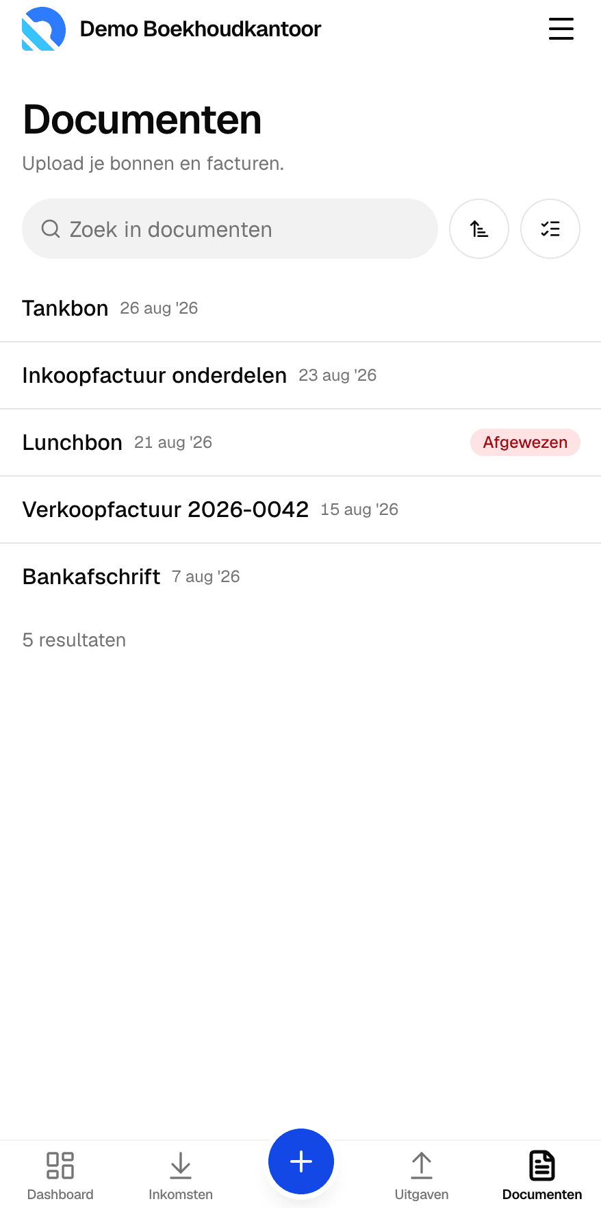 Documenten aanleveren via het portaal op een telefoon